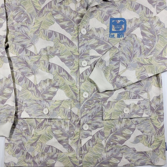 Disney World Spirit Jersey Men's Linen Blend Button Down Hawaiian Shirt LARGE - Picture 3 of 12